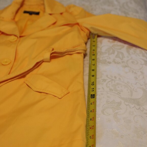 Black Rivet Sunny Yellow Trench Water Resistant Jacket Tie Belt Size Large - Picture 8 of 16